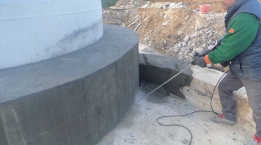 Consolidamento turbina con getto finito